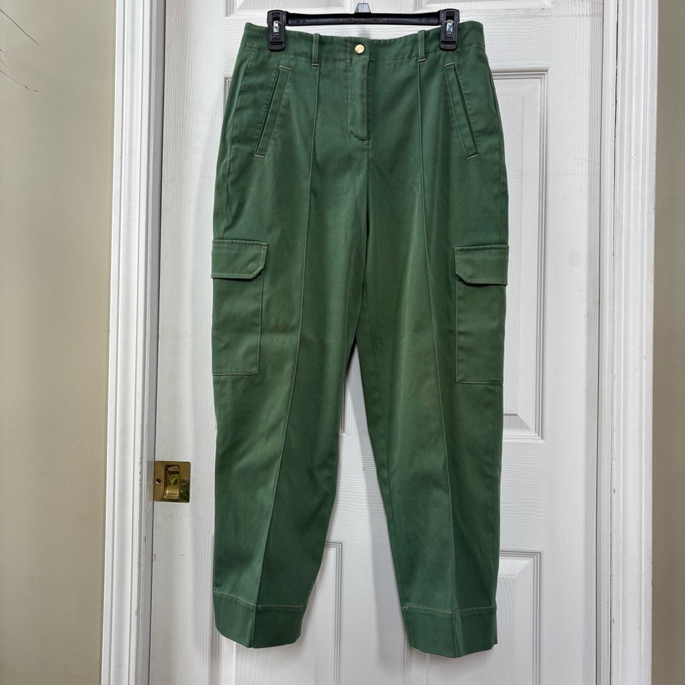 ME+EM Olive Green Cargo Trouser Pants Khaki US Size 10 Contrasting Stiching